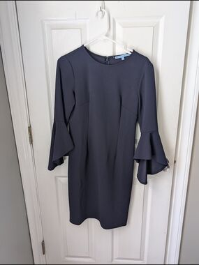 ANTONIO MELANI Navy Bell-Sleeve Shift Dress